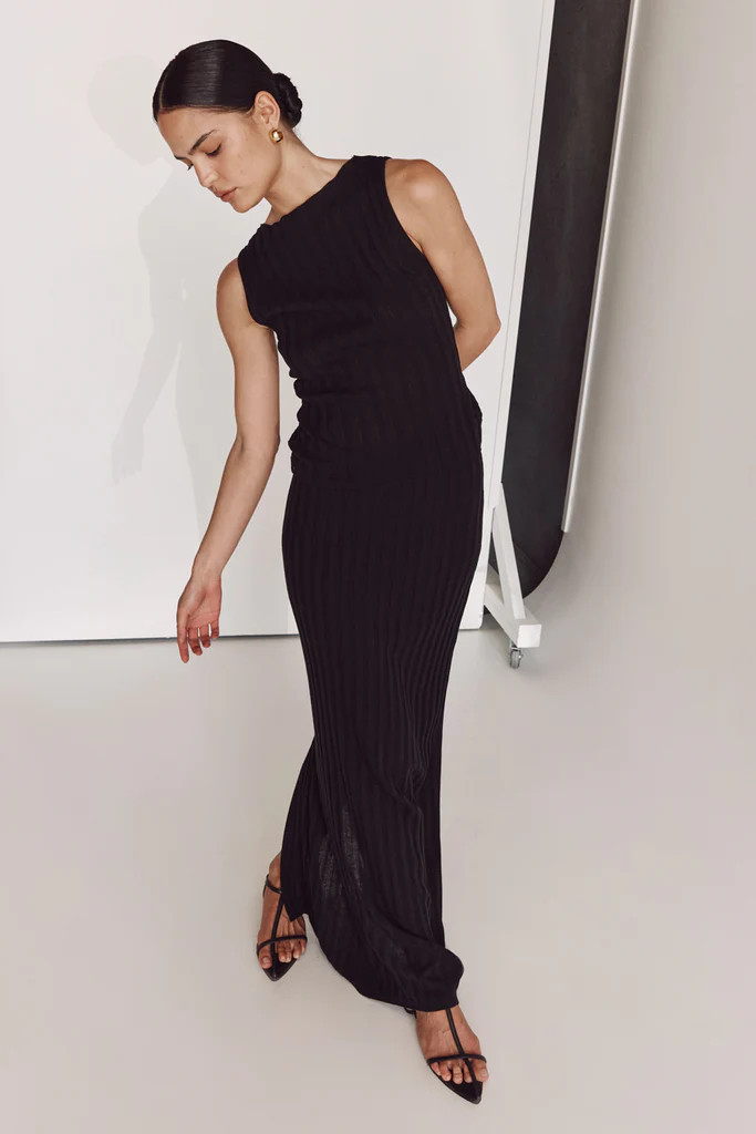 GOLDIE BLACK BOAT NECK TANK | DISSH