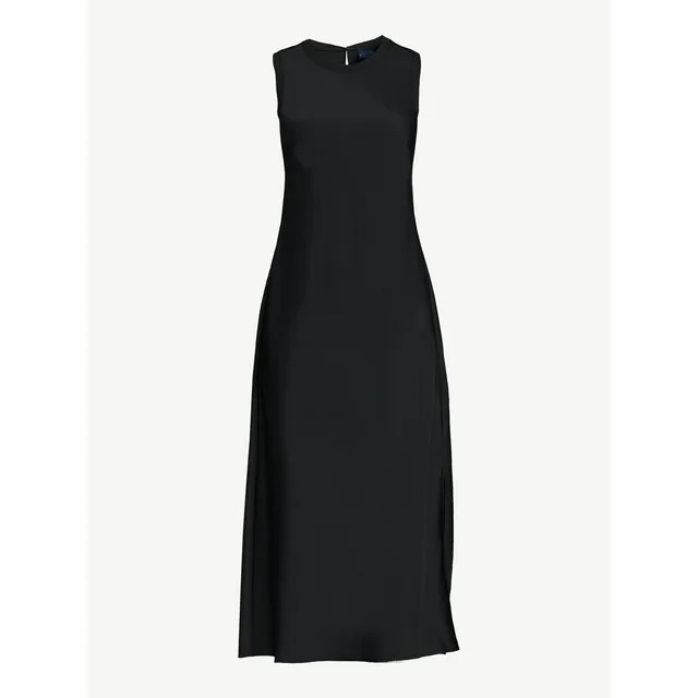 Scoop Women's Sleeveless Satin Midi Tank Dress, Sizes XS-XXL | Walmart (US)