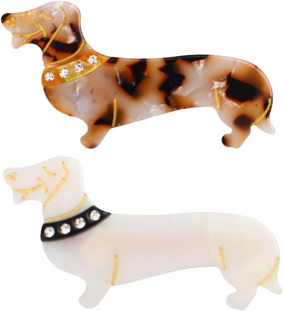 2 Pcs Cute Mini Dachshund Dog Sausage Dog Hair Clips for Women Girls Hair Barrettes | Amazon (US)
