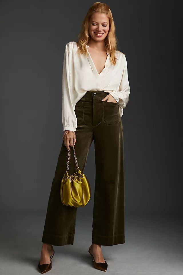 Maeve The Colette Cropped Wide-Leg Corduroy Pants | Anthropologie (US)