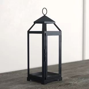 Laurel Foundry Modern Farmhouse Contemporary Glass and Iron Lantern | Wayfair Professional