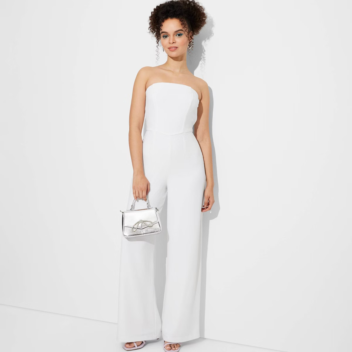 Women's Wide Leg Tube Jumpsuit - Wild Fable™ White XS | Target