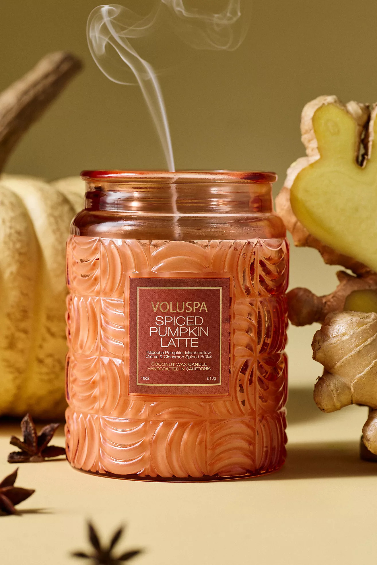 Voluspa Spiced Pumpkin Latte Glass Candle | Anthropologie (US)