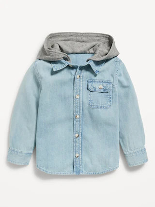 Unisex Hooded Pocket Jean Shirt for Toddler | Old Navy (CA)