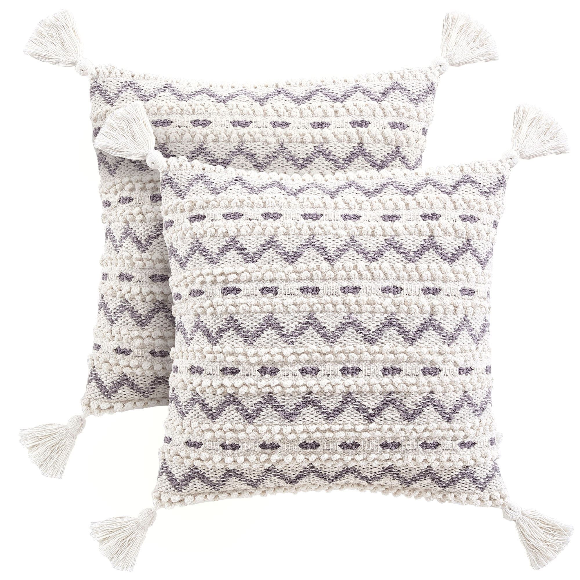 Brielle Home Piper Geometric Textured Throw Pillow, Set of 2 | Bed Bath & Beyond