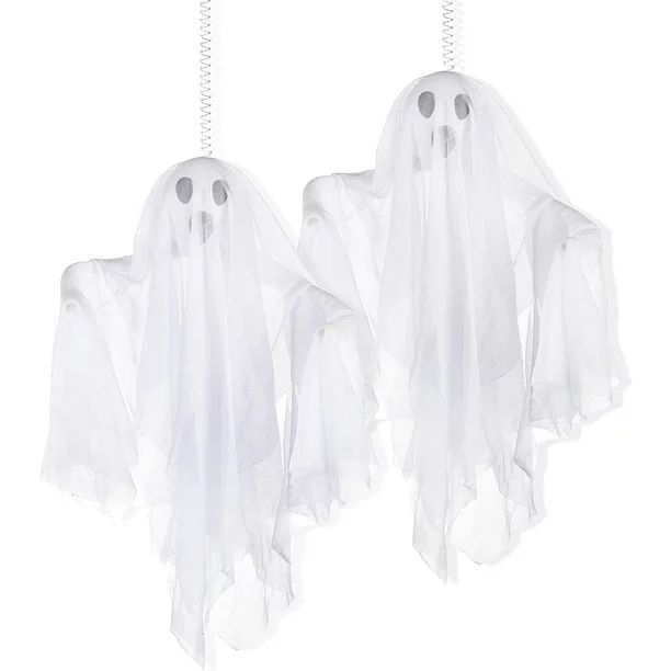 Prextex Halloween Fabric Ghost - 2 Pcs Halloween Hanging Spooky Ghost Props for Indoor and Outdoo... | Walmart (US)