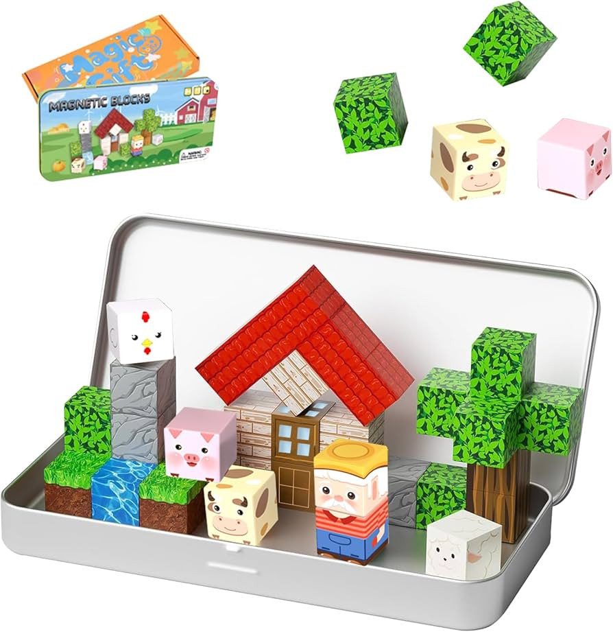 Mini Magnetic Blocks, 35 Pcs Travel Magnet Building Blocks for Toddlers, Montessori Educational M... | Amazon (UK)