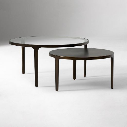 Elwell Glass & Metal Nesting Coffee Tables (24"–32") | West Elm (US)