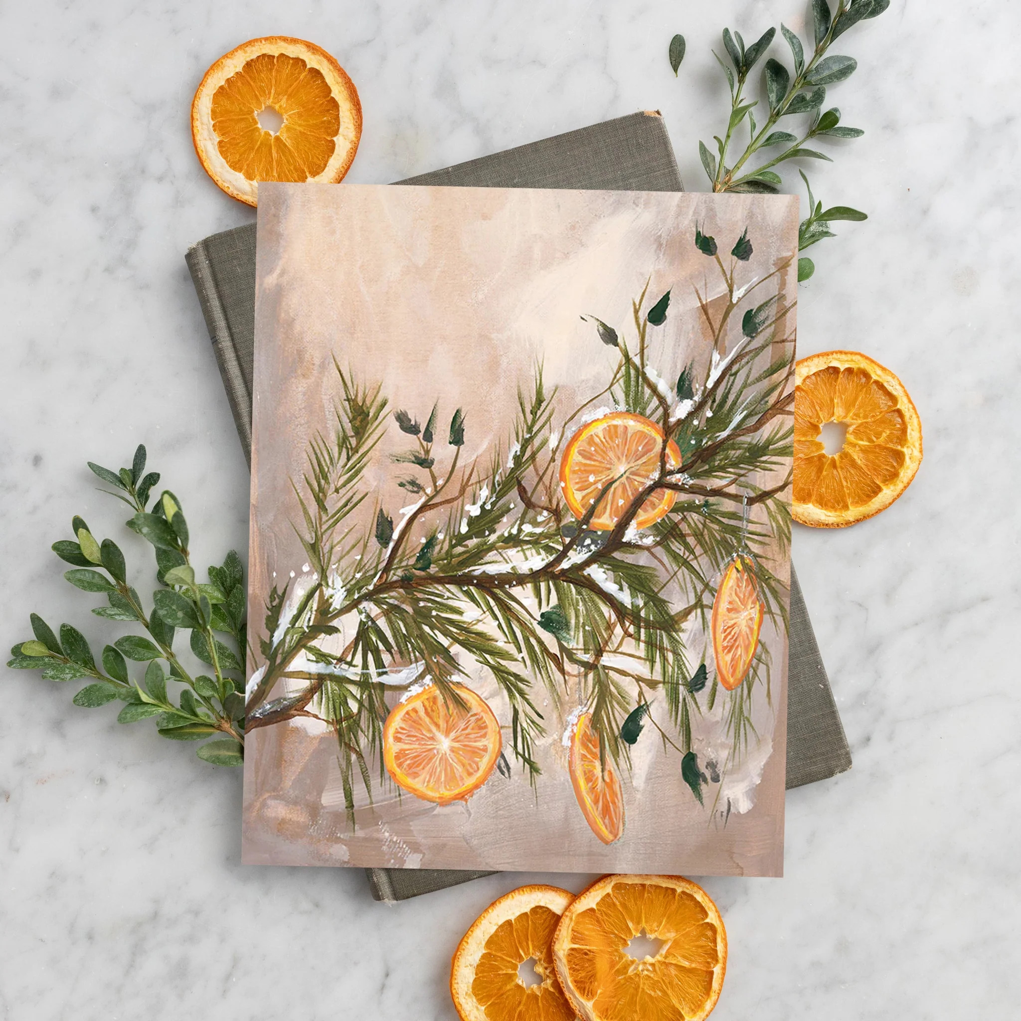 Citrus Garland | Vertical | Art Print | Lindsay Letters, LLC