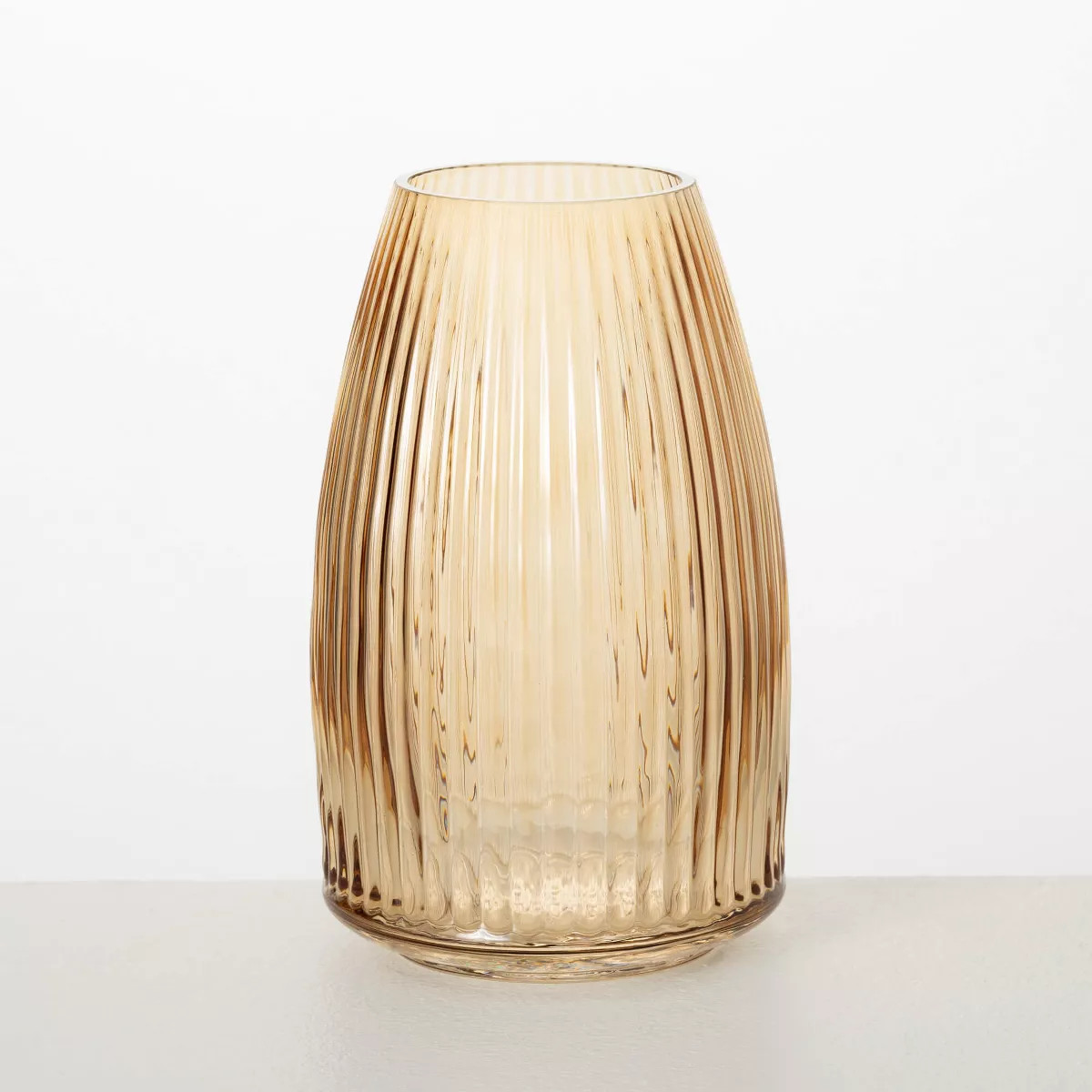 Sullivans 8" Ribbed Amber Glass Vase | Target