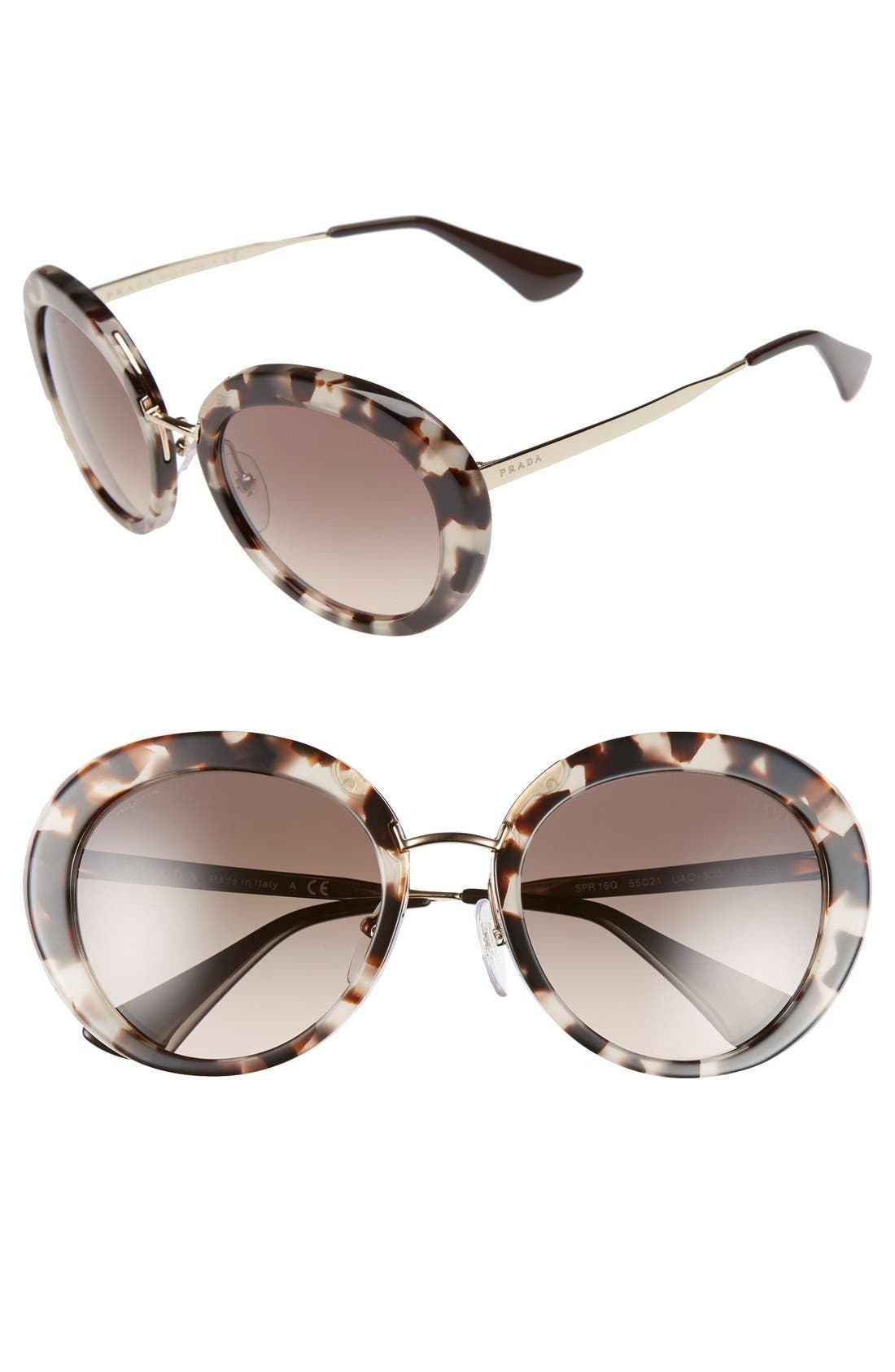 55mm Round Sunglasses | Nordstrom