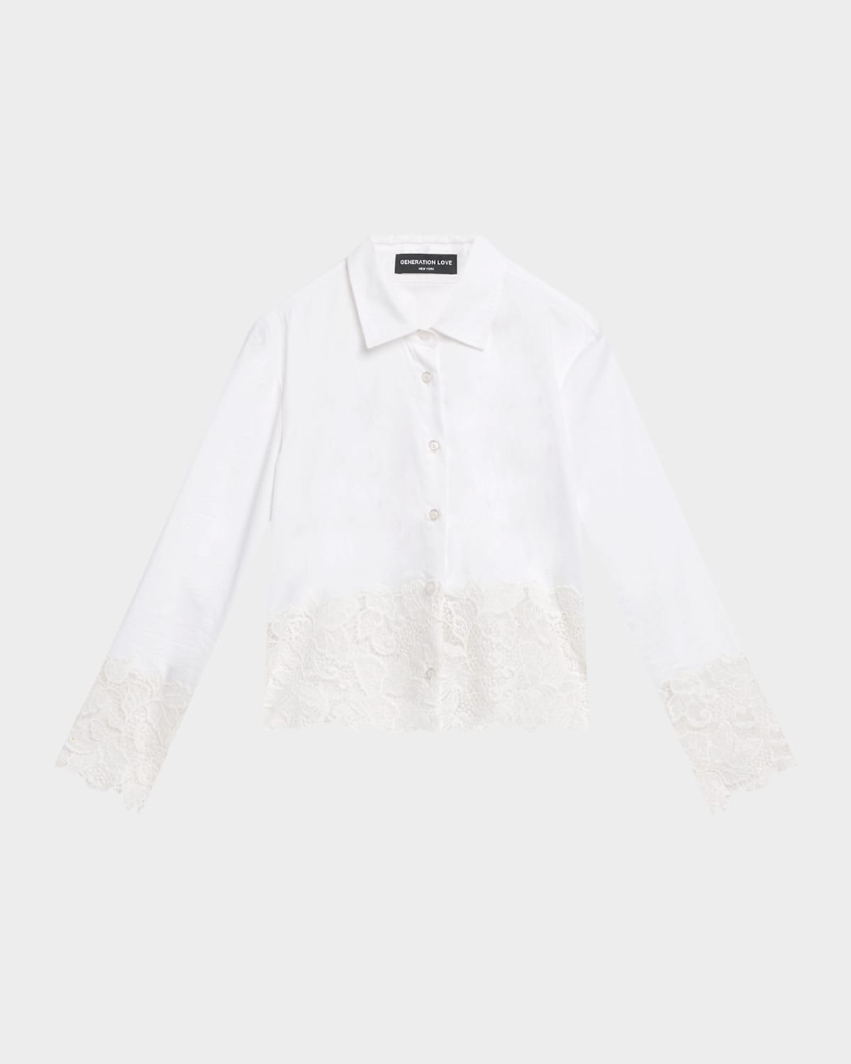 Issa Lace Combo Shirt | Neiman Marcus