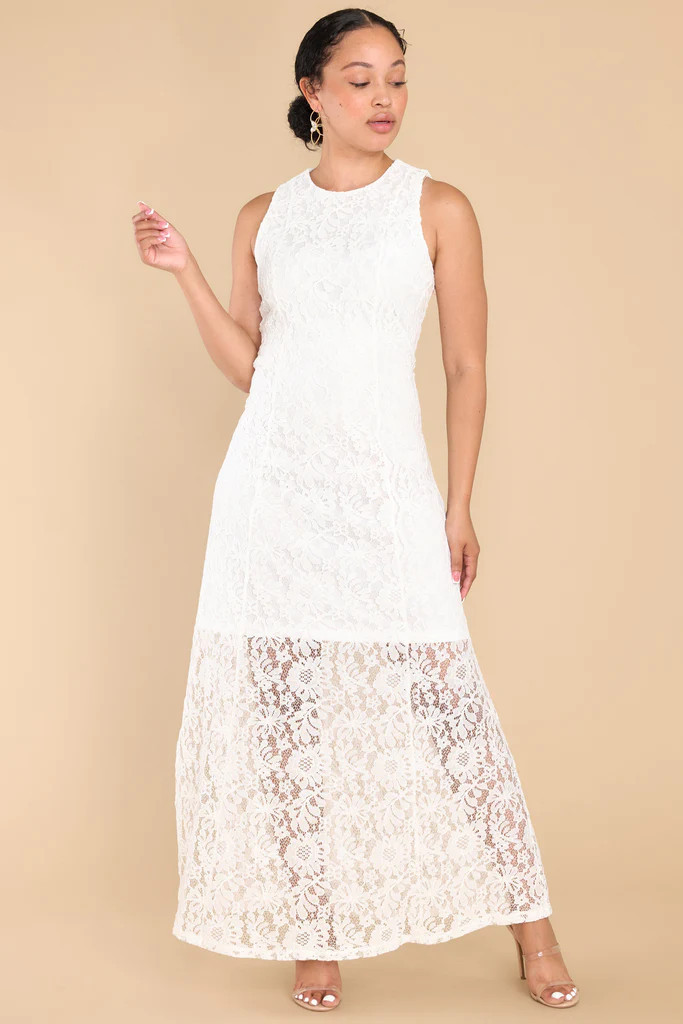 Irresistible Charm White Lace Maxi Dress | Red Dress 