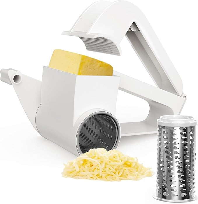 Cheese Grater with Handle, Rotary Cheese Grater,Vegetable, Chocolate, Hard Cheese & Nut Grater, W... | Amazon (US)