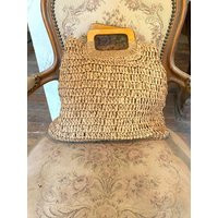 Nice Large Soft Woven Wicker Handbag, Tote, Summer Purse, Khaki, Wood Handles | Etsy (US)