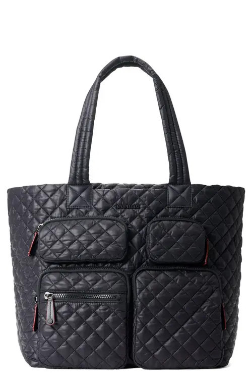 MZ Wallace Large Metro Quilted Nylon Travel Tote in Black at Nordstrom | Nordstrom