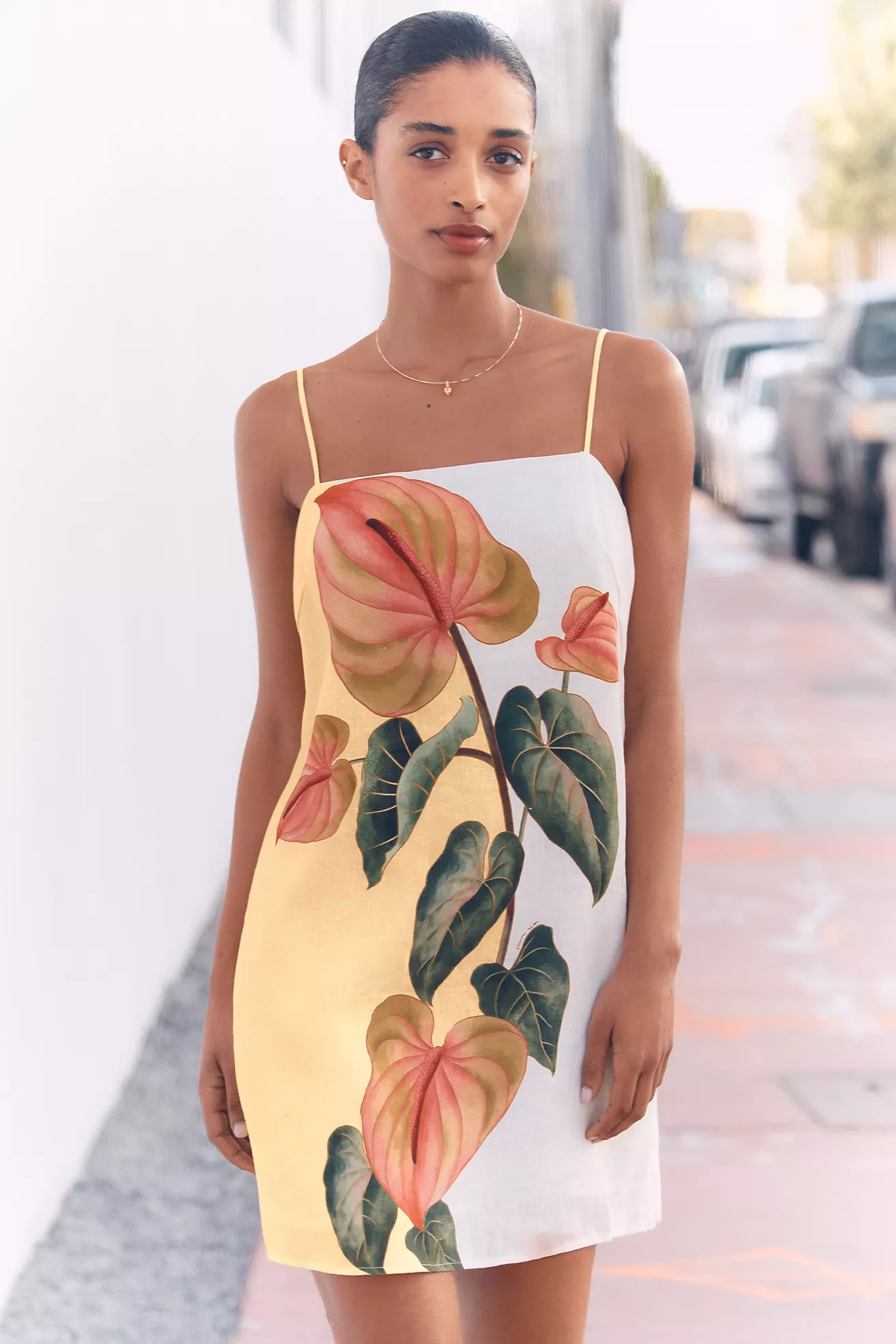 Farm Rio Anthurium Linen Mini Dress | Anthropologie (US)