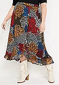 Plus Size High Rise Faux Wrap Maxi Skirt | Maurices