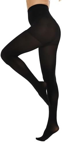 CozyWow Womens Run Resistant Opaque Tights with Control Top,80D High Waist Pantyhose,Ultra Soft a... | Amazon (US)