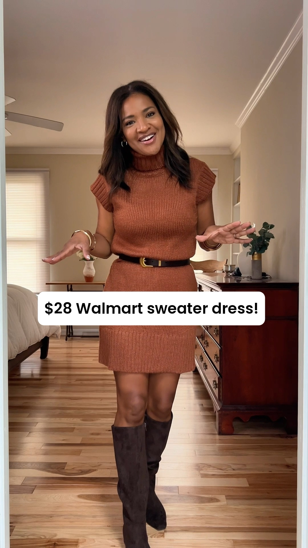 Walmart sweater dress! So cute for Fall! Other colors in stock! Wearing a small 

 #ltkfindsunder100 #ltkfindsunder50 #ltksalealert