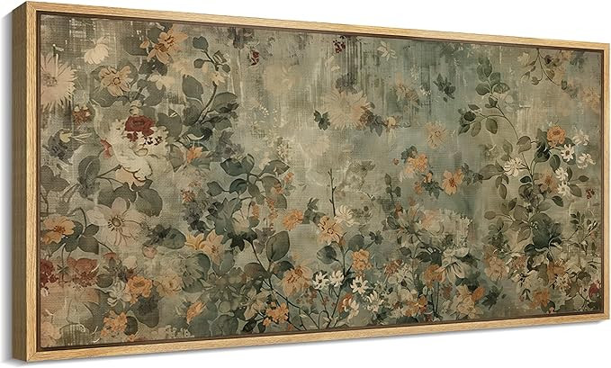 MUDECOR Extra Large Framed Canvas Print Wall Art Minimalist Ink Branches Illustrations Antique Re... | Amazon (US)