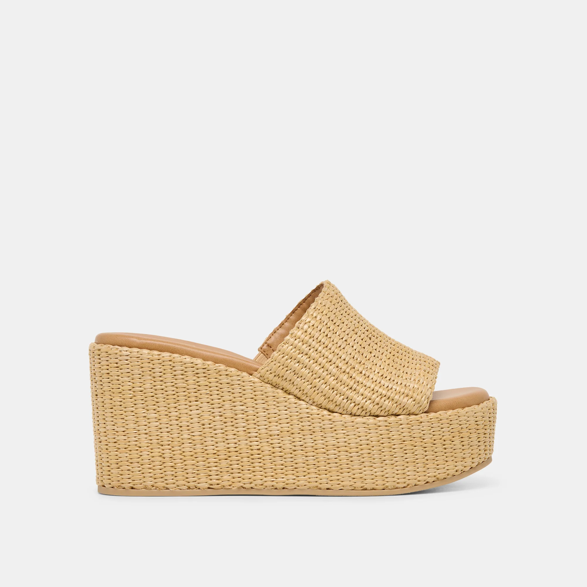 Joclyn Wide Wedges Lt Natural Raffia | DolceVita.com