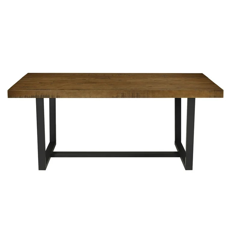 Woven Paths Rustic Farmhouse Solid Wood Dining Table, Reclaimed Barnwood - Walmart.com | Walmart (US)