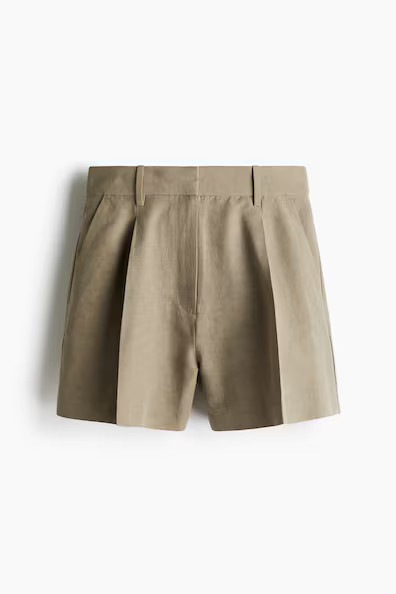 H & M - Linen-Blend Shorts - Green | H&M (US + CA)