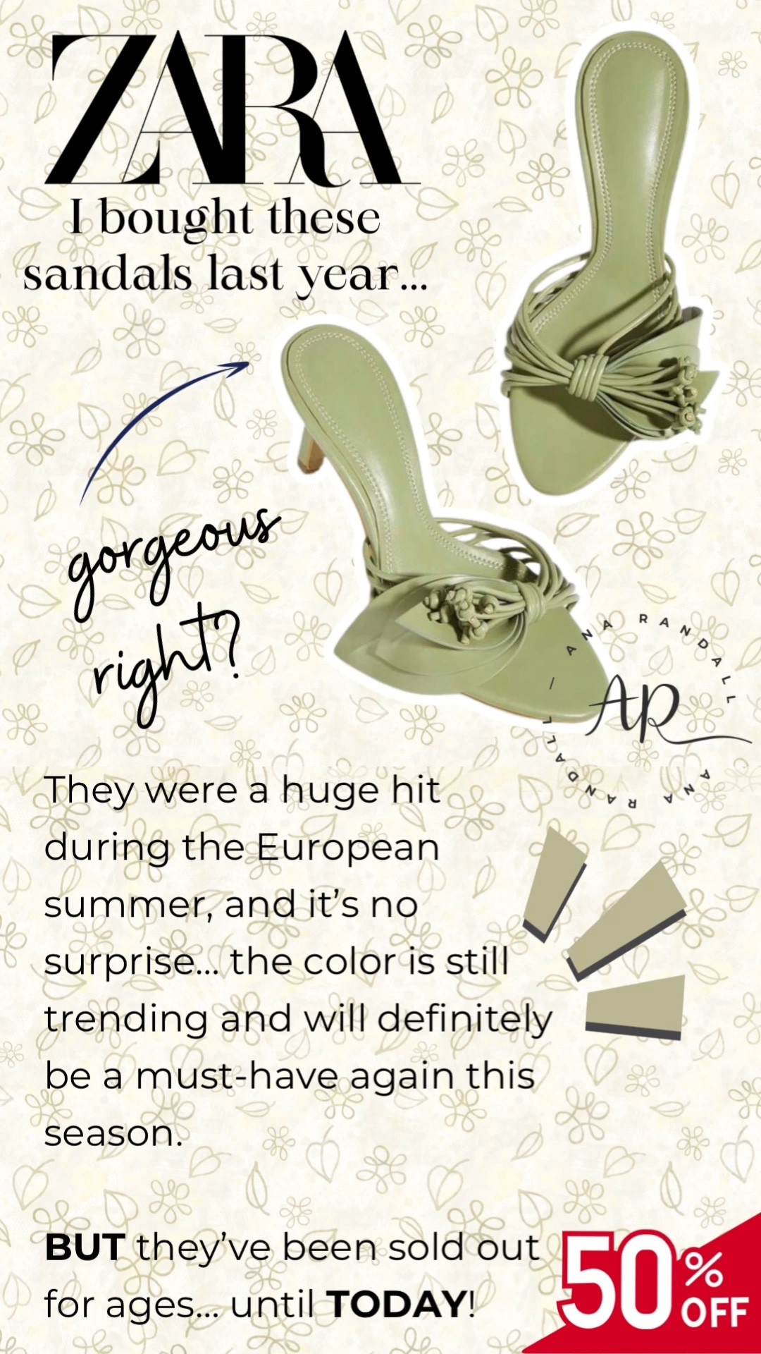 I bought these sandals from Zara last year — gorgeous, right? They were a huge hit during the European summer, and it’s no surprise… the color is still trending and will definitely be a must-have again this season. The problem is, they’ve been sold out for ages… 

But today, while I was creating content for you guys, guess what I found: the exact same pair for half the price I paid 😝✨



#LTKdayinmylife #LTKSaleAlert #LTKootd