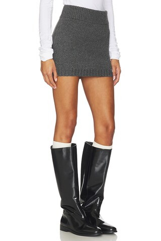 Heathered Mini Skirt in Charcoal Grey | Revolve Clothing (Global)