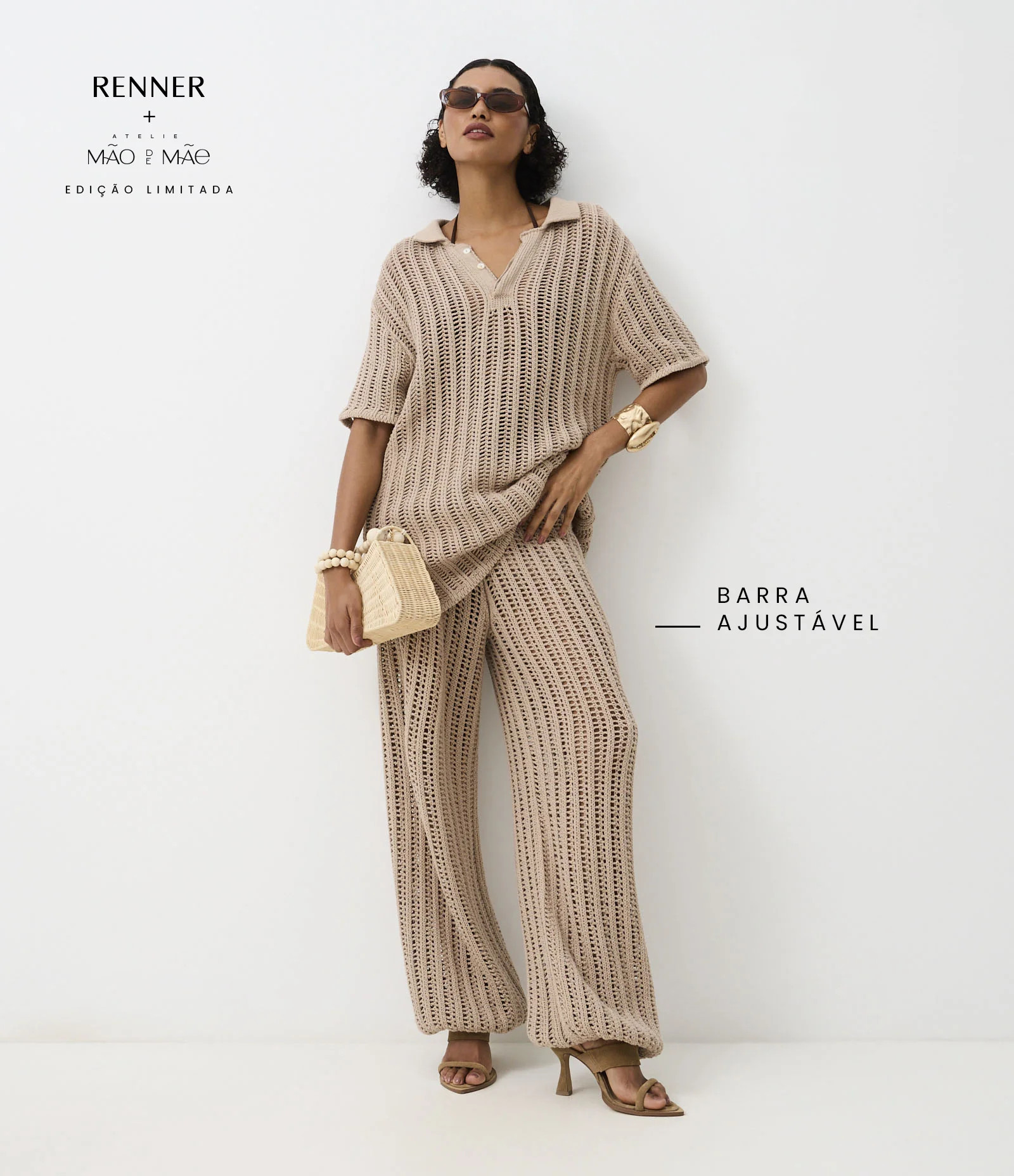 Calça em Tricô com Ponto Vazado e Puxadores Marrom - Lojas Renner | Renner (BR)