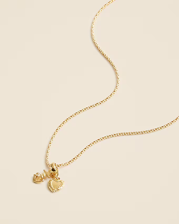 Gold vermeil heart charm necklace | J. Crew US