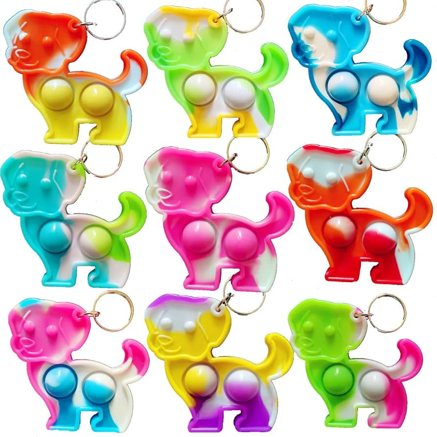 (20 Packs) Bulk Dog Puppy Mini pop Fidget Keychain Gift for Boys and Girls Kids Birthday Hallowee... | Amazon (US)
