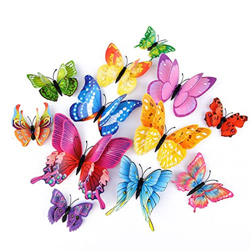 OPSEAM Butterfly Wall Decor 24/48 PCS, 3D Butterflies Stickers for Party Decorations with Magnets(Colorful, 24) | Amazon (US)