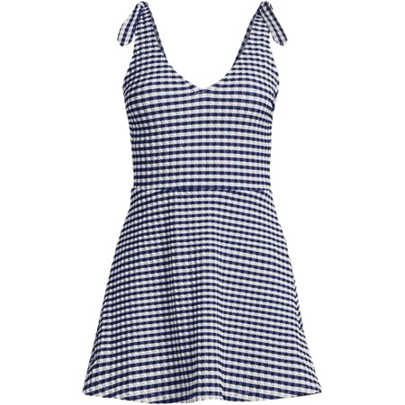 Women's Gingham Mini Swim Dress One Piece Swimsuit | Lands' End (US)