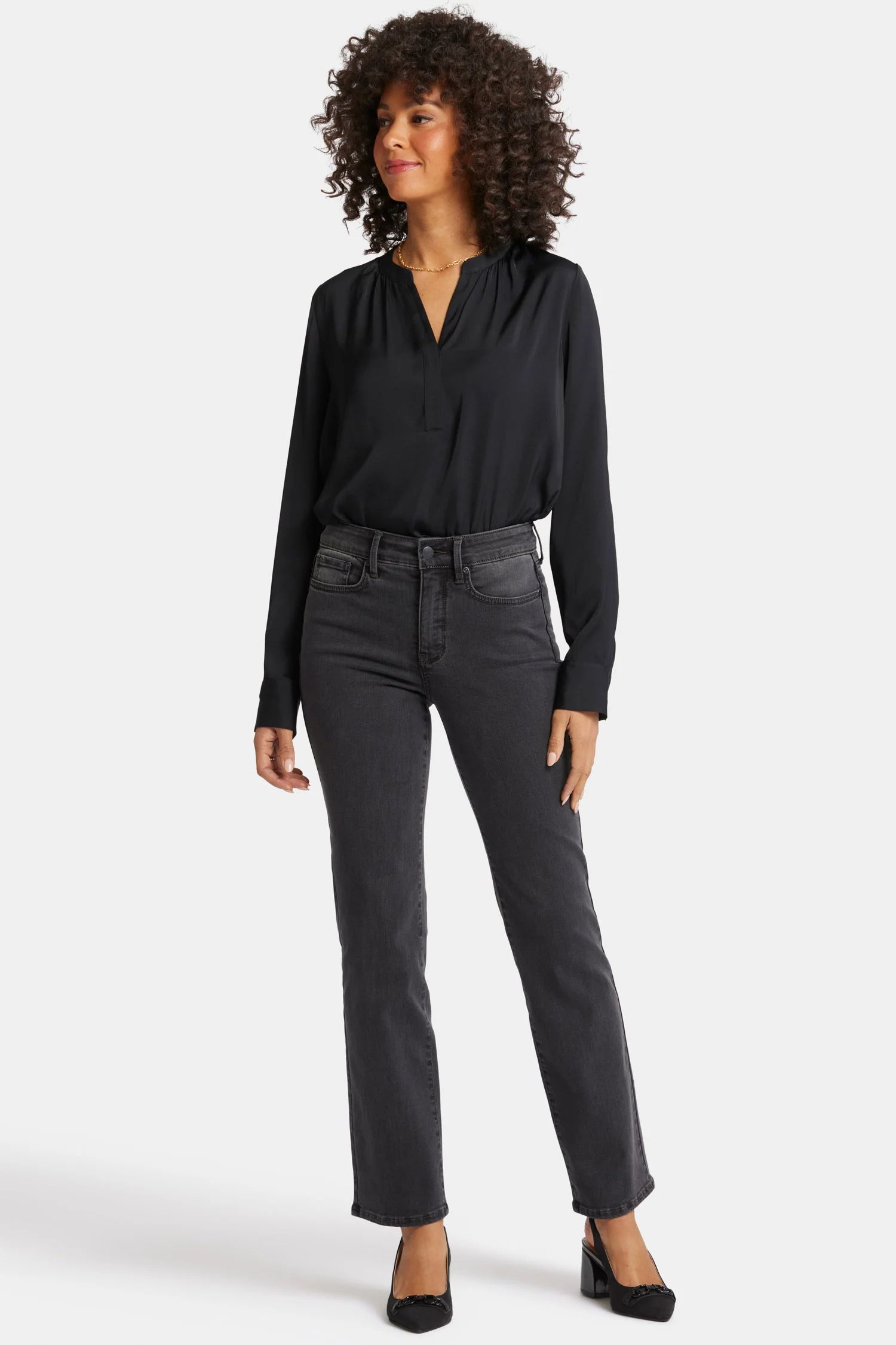 Marilyn Straight Jeans In Petite - Cloud Stone | NYDJ