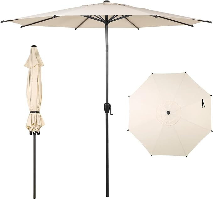 Abba Patio 9FT Lyon Outdoor Patio Umbrella Outdoor Table Umbrella with Push Button Tilt and Crank... | Amazon (US)