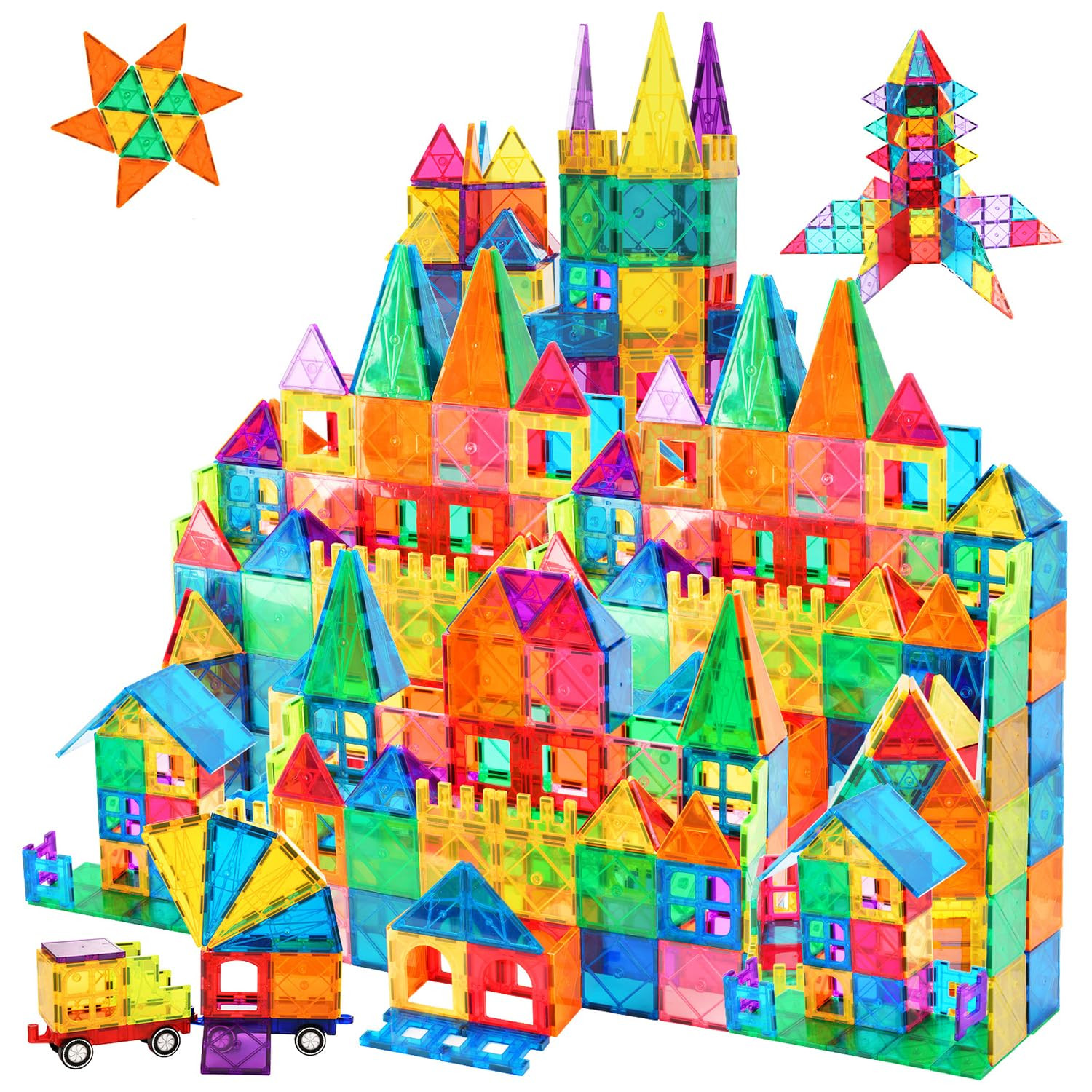 Magnetic Tiles,102PCS Magnetic Building Blocks 3D Clear Construction Playboards, Inspiration, Cre... | Amazon (US)