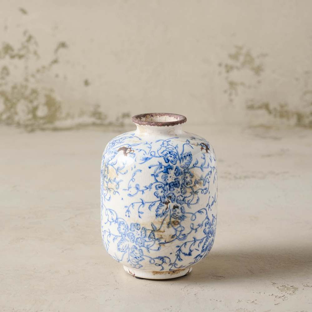 Blue and White Distressed Vase | Magnolia