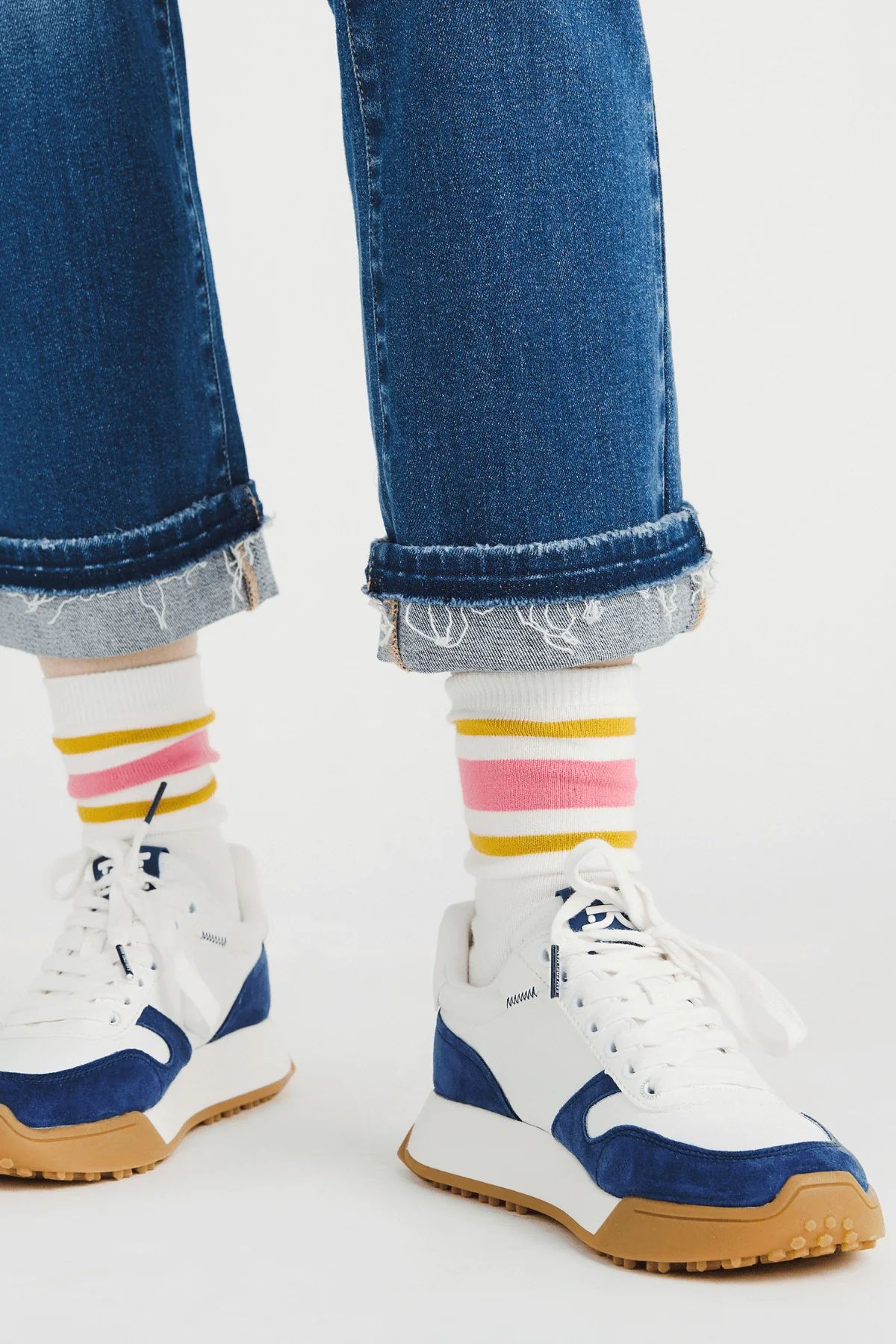 Leto Retro Stripe Style Crew Socks | Social Threads