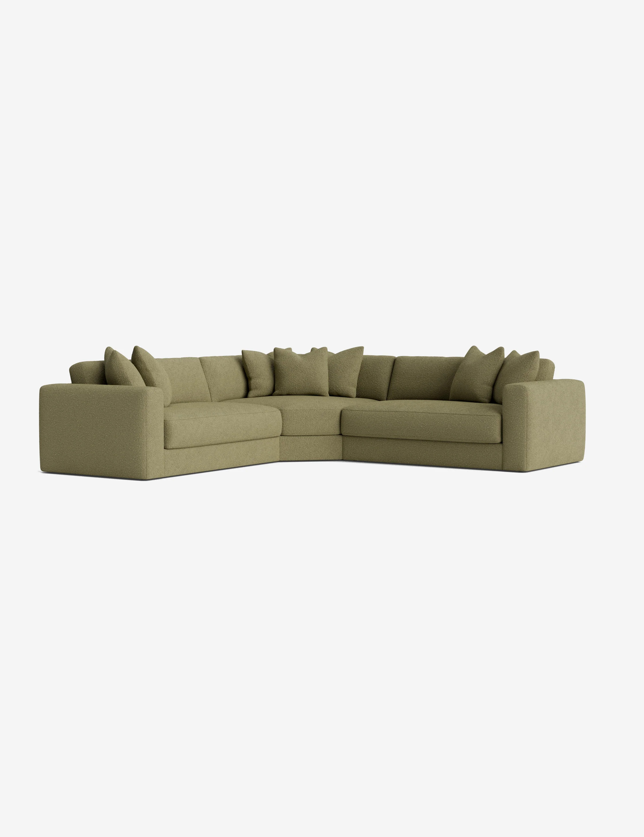 Hughes Sectional Sofa, Green Luxe Boucle | Lulu and Georgia 