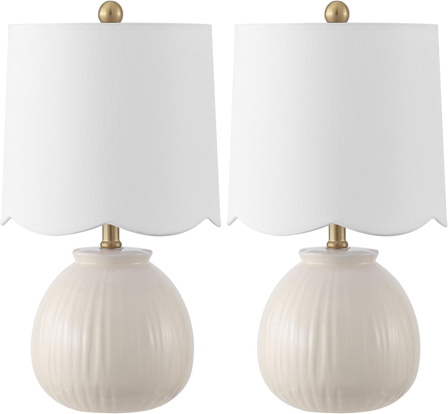 SAFAVIEH Lighting Collection - Devi White Ceramic Table Lamp Set of 2, 20" Decorative Accent Ligh... | Amazon (US)