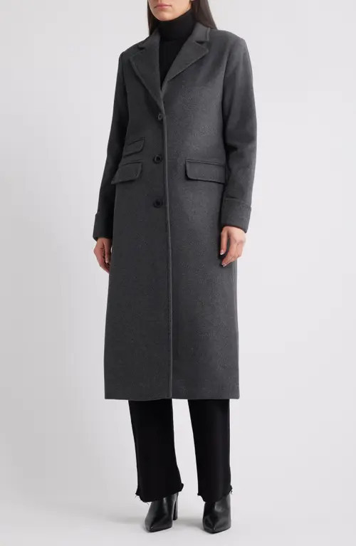 Lauren Ralph Lauren Wool Blend Coat in Grey at Nordstrom, Size 0 | Nordstrom