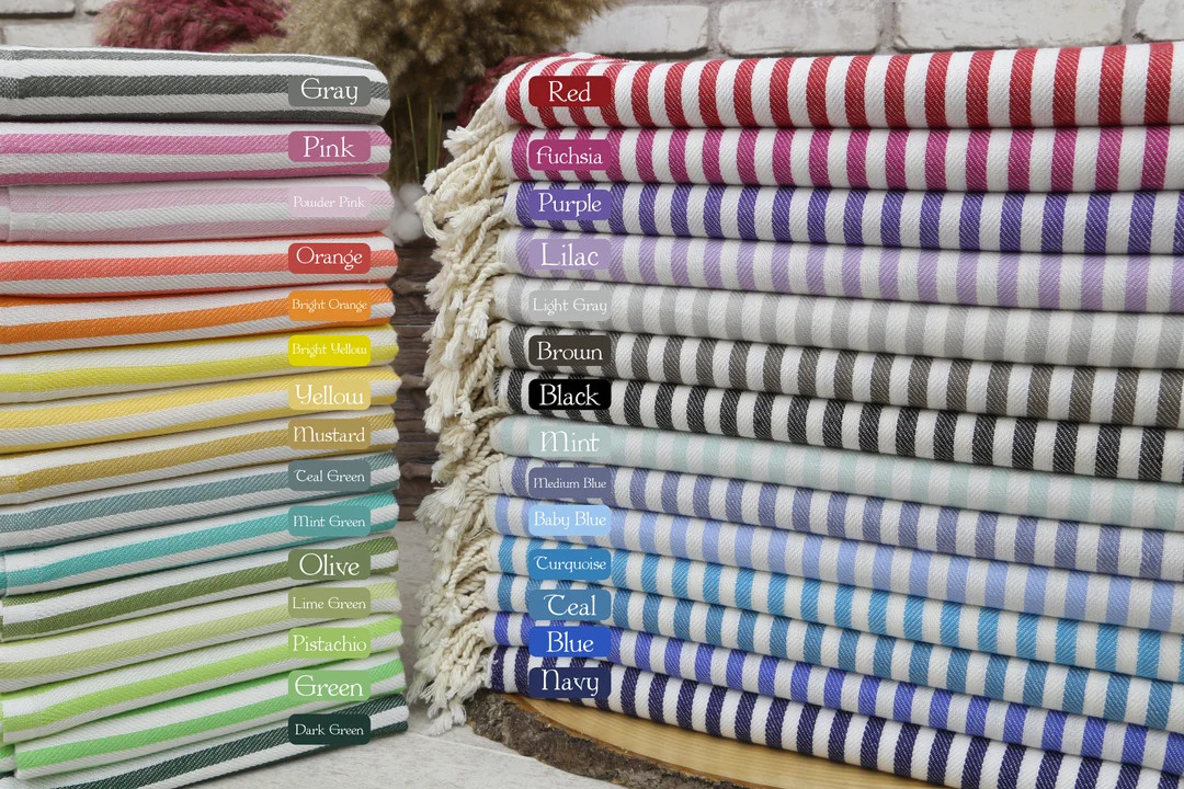 Turkish Towel,striped Towel,peshtemal Towel,40"x70",wholesale Towels,bride Favors,personalized Gi... | Etsy (US)