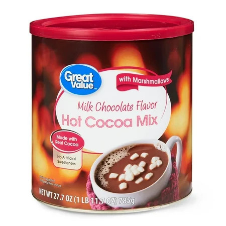 Great Value Milk Chocolate Hot Cocoa Drink Mix with Marshmallows, 27 oz Canister | Walmart (US)