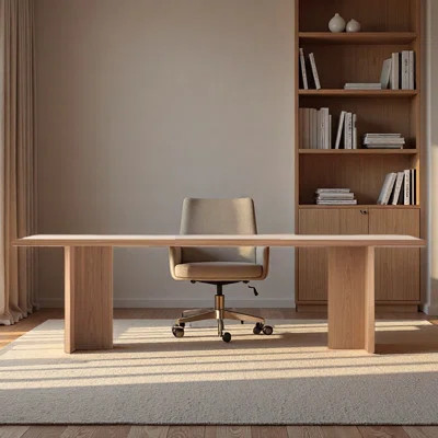 Solid wood desk and conference table in long shape | Wayfair North America