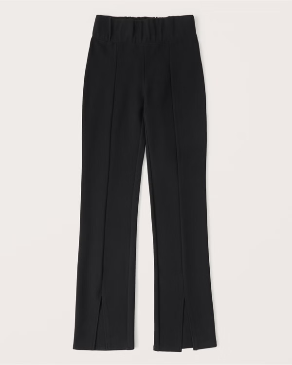 Women's Front Split-Hem Flare Ponte Leggings | Women's Bottoms | Abercrombie.com | Abercrombie & Fitch (US)