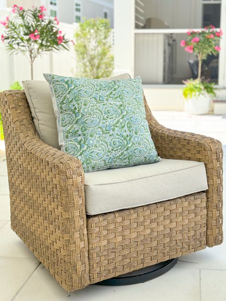 Still so in love with these affordable outdoor swivel chairs! We’ve had ours over five years now and they’ve held up great! I’m also loving this reversible outdoor pillow. It’s a splurge but gives two looks for the price of one! It’s also much larger than most tiny outdoor pillows. Also linking our planters, favorite fertilizer and outdoor coffee table.
.
#ltkhome #ltksalealert #ltkfindsunder50 #ltkfindsunder100 #ltkseasonal outdoor patio furniture 

#LTKSaleAlert #LTKHome #LTKSeasonal