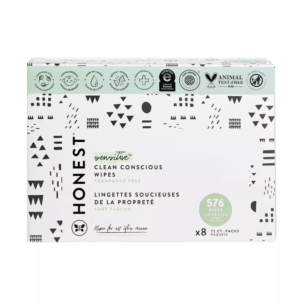 The Honest Company Plant-Based Baby Wipes made with over 99% Water - Pattern Play (Select Count) | Target