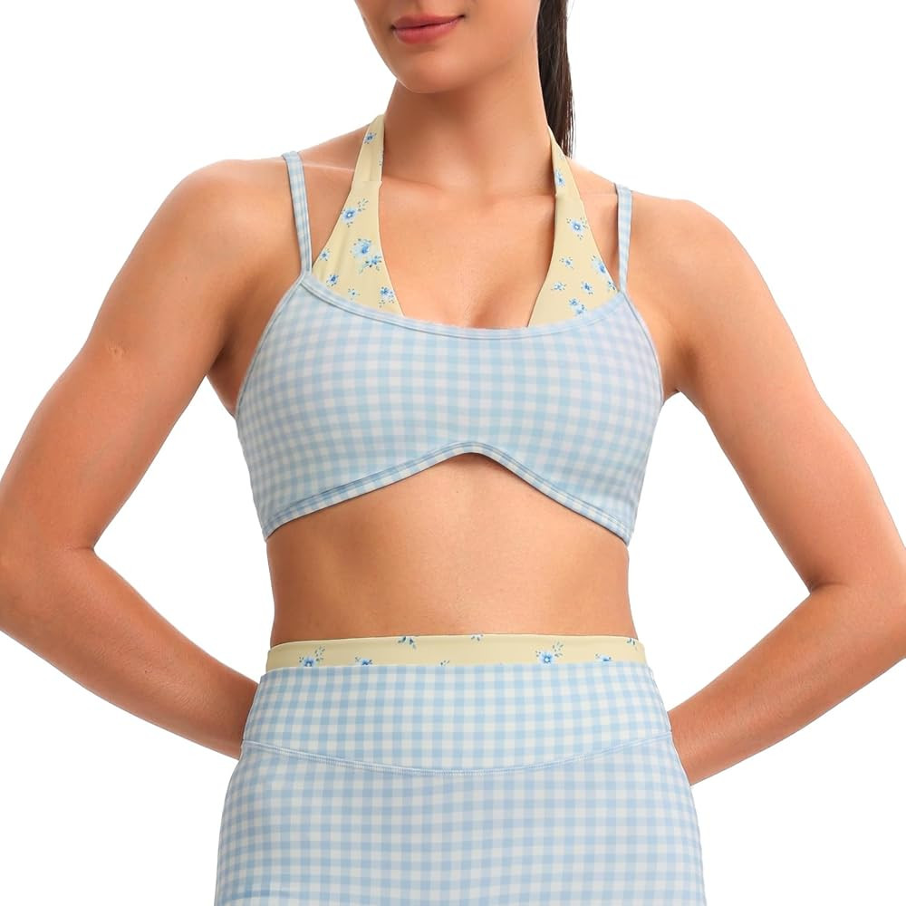 Aoxjox Dual Core Halter Sports Bras | Amazon (US)